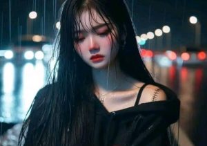 Hình ảnh cô gái buồn hoạt hình